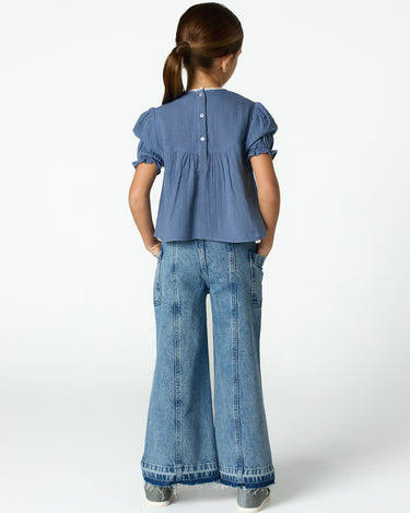 SHIRT EMBROIDERY ANILINE BLUE