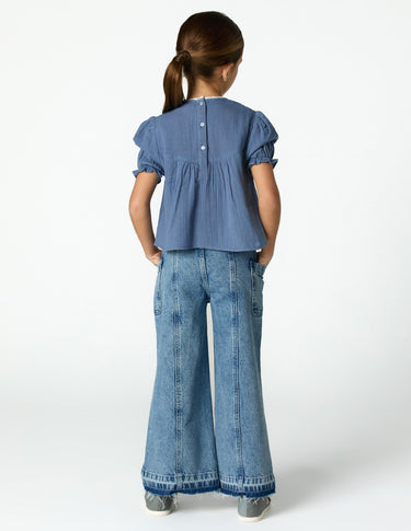 SHIRT EMBROIDERY ANILINE BLUE
