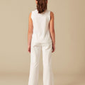 Pantalón tapeta bolsillos blanco