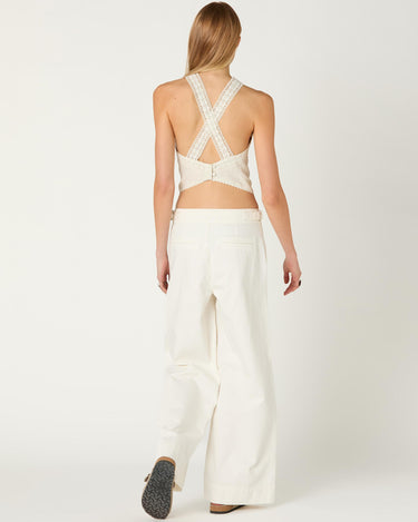EMBROIDERED MESH TOP