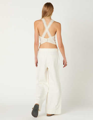 EMBROIDERED MESH TOP