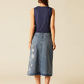 NAVY BLUE RUFFLED STRAP T-SHIRT
