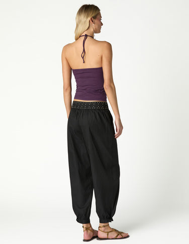 PANTALON BOMBACHO TACHUELAS NEGRO