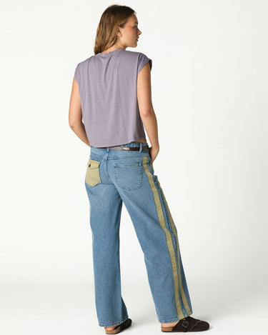 BLUE DENIM CONTRAST STRAP