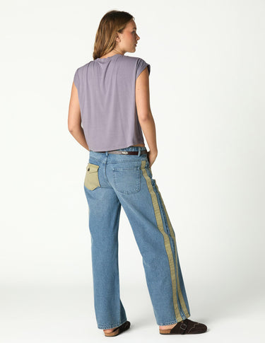 BLUE DENIM CONTRAST STRAP