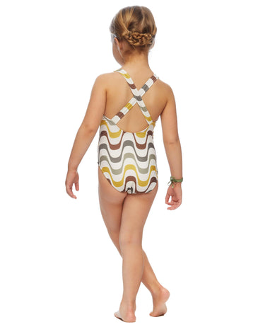 Traje baño ondas mostaza