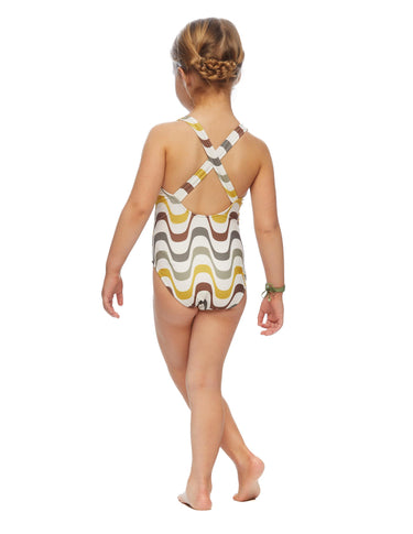Traje baño ondas mostaza