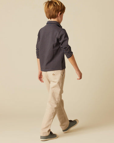 BLUE POLO BROWN STRIPE
