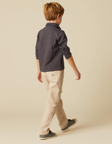 BLUE POLO BROWN STRIPE