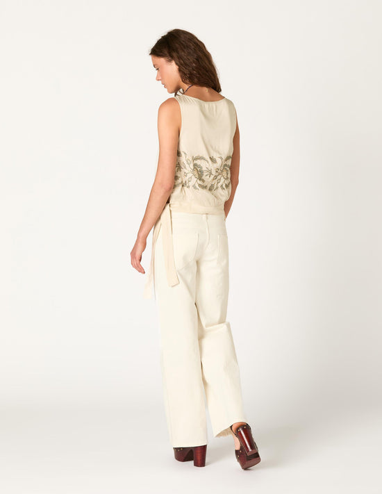 TOP 20'S EMBROIDERED ECRU
