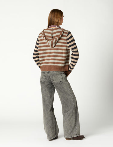 CHAQUETA PUNTO RAYA BROWN