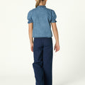 STRIPED BLUE DENIM TROUSERS