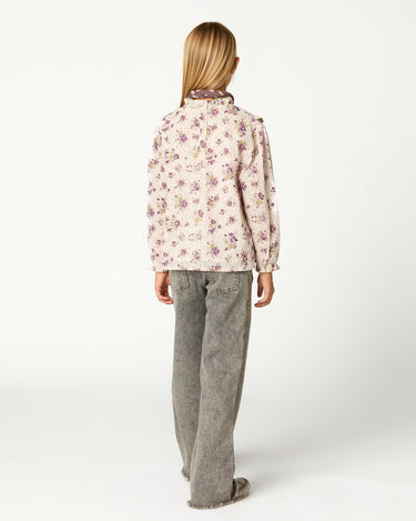 CAMISA CANESU MANGA VOLANTE BOUQUET PLUM