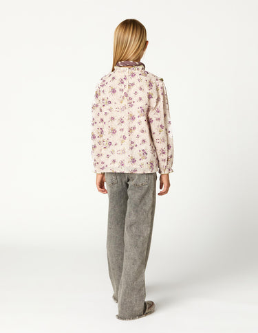 CAMISA CANESU MANGA VOLANTE BOUQUET PLUM