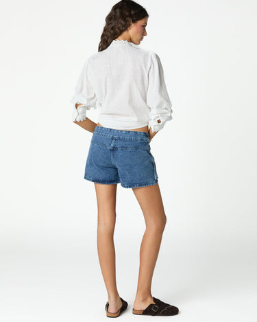 RAW DRAWSTRING LACE SHIRT