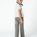 Gray denim cargo pants