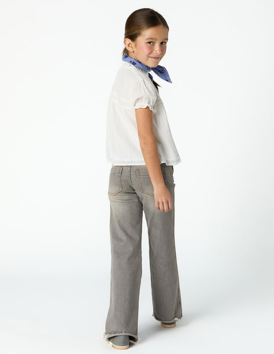 Gray denim cargo pants