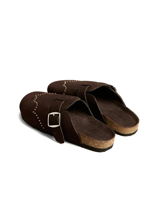 BROWN STUDDED CLOG