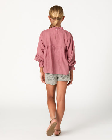 EMBROIDERED BLUSH SHIRT