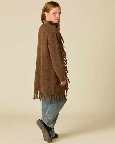 CHAQUETA PUNTO FLECOS MARRÓN