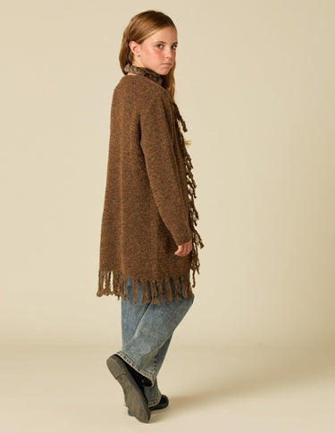 CHAQUETA PUNTO FLECOS MARRÓN