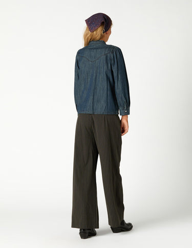 CAMISA DENIM TACHAS DARK BLUE