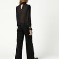 BLACK DENIM EMBROIDERED BERRY