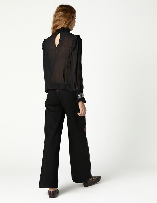 DENIM NEGRO BORDADO MORA