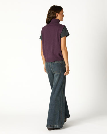CHALECO CUELLO VUELTO PLUM