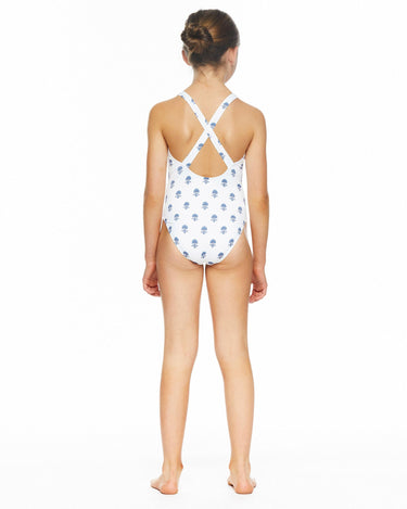 Blue Indian flower swimsuit