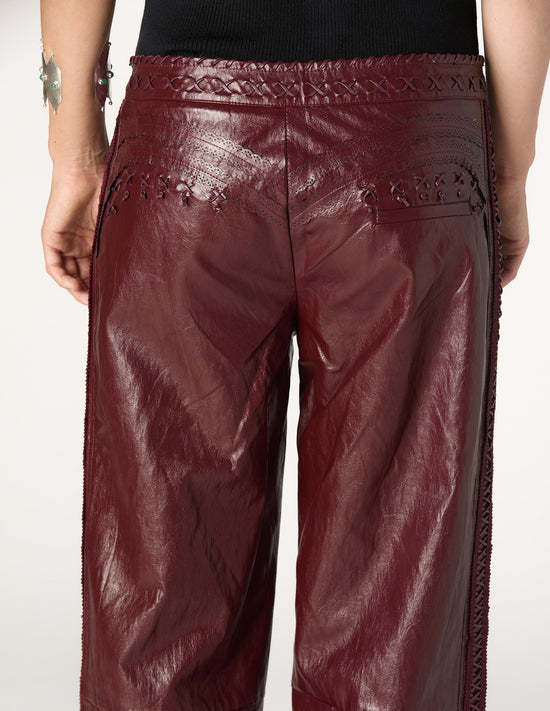 BURGUNDY BRAIDED TROUSERS