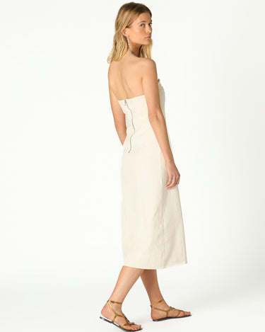 STUDDED STRAPLESS WHITE DRESS