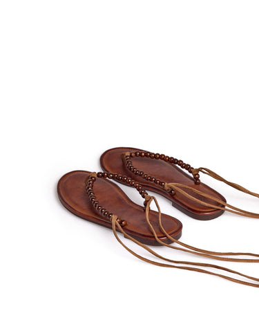BROWN BEADED SANDAL