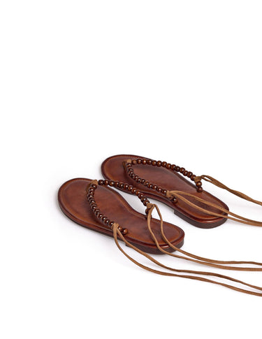BROWN BEADED SANDAL