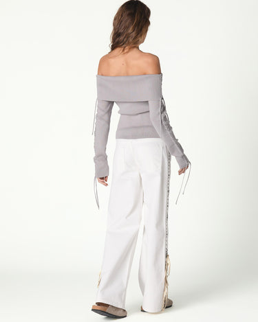 BRAIDED OFF-THE-SHOULDER SWEATER