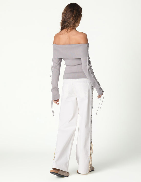 JERSEY OFF SHOULDER TRENZADO