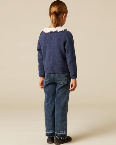 BLUE MARLED BUTTON-UP JERSEY