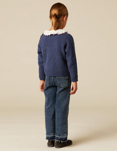 BLUE MARLED BUTTON-UP JERSEY