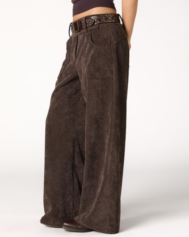 BROWN CORDUROY ROUND POCKET TROUSERS