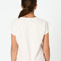 WHITE STUDDED T-SHIRT