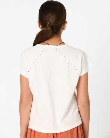 WHITE STUDDED T-SHIRT