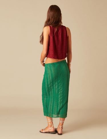 GREEN LACE SKIRT