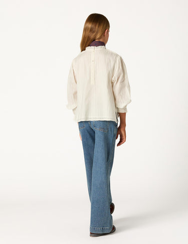 CAMISA CUELLO PERKINS LACE ECRU