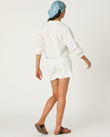 LACE-INSERT LONG SLEEVE SHIRT