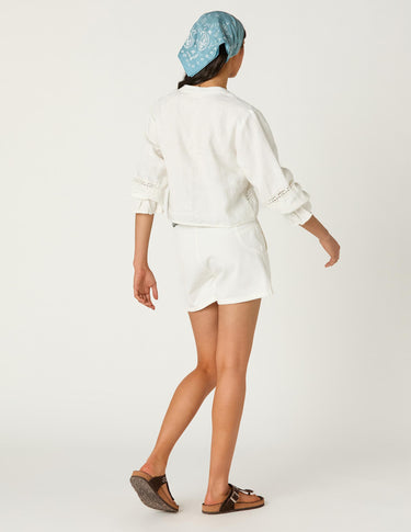 LACE-INSERT LONG SLEEVE SHIRT