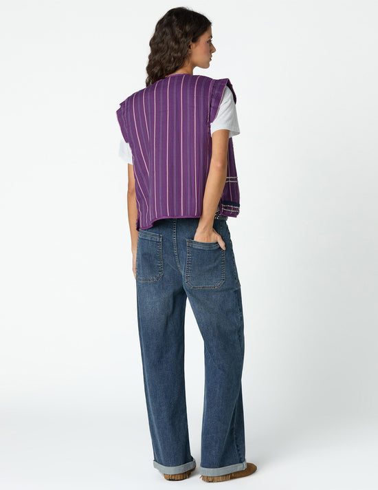 BLUE WAISTBAND BUTTON-UP DENIM