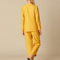 YELLOW SIDE SLIT TROUSERS