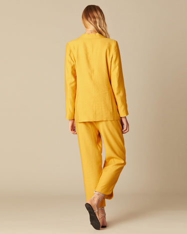 YELLOW SIDE SLIT TROUSERS