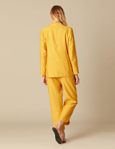 YELLOW SIDE SLIT TROUSERS