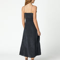 BLACK MIDI SLIP DRESS